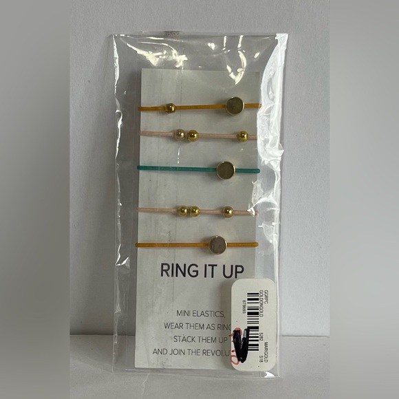 NWT By Lilla Elastic Multi Colored Ring Set - Picture 2 of 3